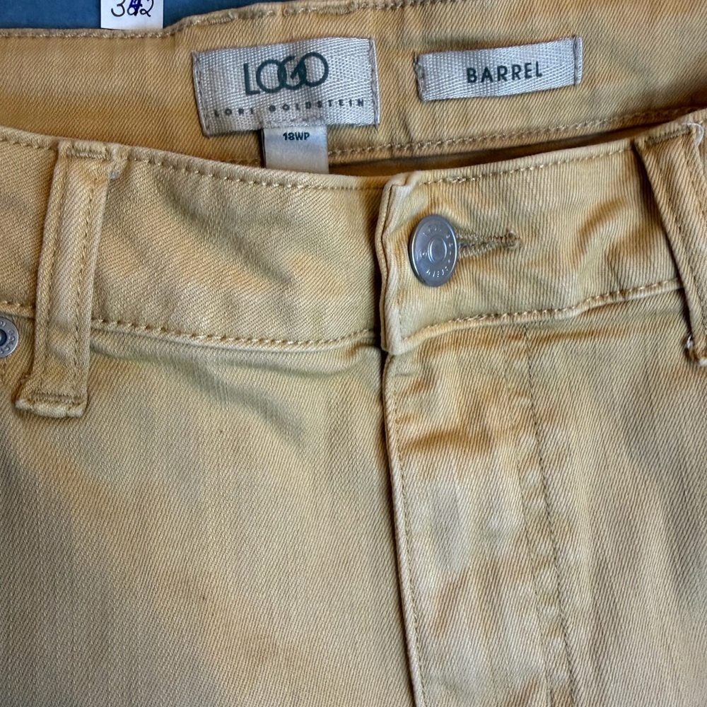 LOGO KHAKI Yellow‎ Denim Barrel Pants Size 18 WP - Picture 8 of 8